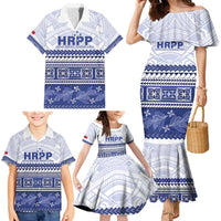 Personalised HRPP Samoa Siapo Family Matching Mermaid Dress and Hawaiian Shirt Teuila Flowers Samoan Pattern - Polynesian Pride