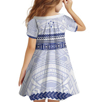 Personalised HRPP Samoa Siapo Kid Short Sleeve Dress Teuila Flowers Samoan Pattern - Polynesian Pride