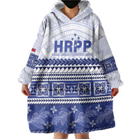 Personalised HRPP Samoa Siapo Wearable Blanket Hoodie Teuila Flowers Samoan Pattern - Polynesian Pride