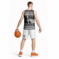 New Zealand Christmas Rugby Personalised Basketball Jersey Meri Kirihimete All Black Maori - Polynesian Pride