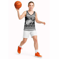 New Zealand Christmas Rugby Personalised Basketball Jersey Meri Kirihimete All Black Maori - Polynesian Pride