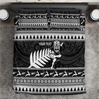 New Zealand Christmas Rugby Personalised Bedding Set Meri Kirihimete All Black Maori - Polynesian Pride