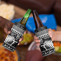 New Zealand Christmas Rugby Personalised 4 in 1 Can Cooler Tumbler Meri Kirihimete All Black Maori - Polynesian Pride