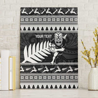 New Zealand Christmas Rugby Personalised Canvas Wall Art Meri Kirihimete All Black Maori - Polynesian Pride