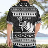 New Zealand Christmas Rugby Personalised Hawaiian Shirt Meri Kirihimete All Black Maori - Polynesian Pride