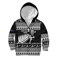 New Zealand Christmas Rugby Personalised Kid Hoodie Meri Kirihimete All Black Maori - Polynesian Pride