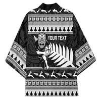 New Zealand Christmas Rugby Personalised Kimono Meri Kirihimete All Black Maori - Polynesian Pride