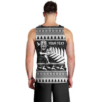 New Zealand Christmas Rugby Personalised Men Tank Top Meri Kirihimete All Black Maori - Polynesian Pride