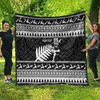 New Zealand Christmas Rugby Personalised Quilt Meri Kirihimete All Black Maori - Polynesian Pride
