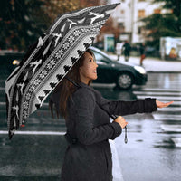 New Zealand Christmas Rugby Personalised Umbrella Meri Kirihimete All Black Maori - Polynesian Pride