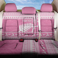 New Zealand Christmas Rugby Personalised Back Car Seat Cover Meri Kirihimete All Black Maori Pink Version - Polynesian Pride