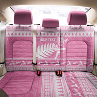 New Zealand Christmas Rugby Personalised Back Car Seat Cover Meri Kirihimete All Black Maori Pink Version - Polynesian Pride