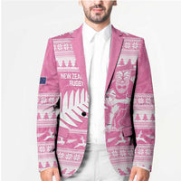 New Zealand Christmas Rugby Personalised Blazer Meri Kirihimete All Black Maori Pink Version - Polynesian Pride