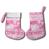 New Zealand Christmas Rugby Personalised Christmas Stocking Meri Kirihimete All Black Maori Pink Version - Polynesian Pride