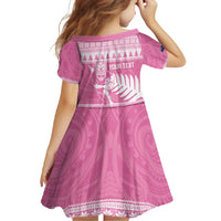 New Zealand Christmas Rugby Personalised Family Matching Off Shoulder Maxi Dress and Hawaiian Shirt Meri Kirihimete All Black Maori Pink Version - Polynesian Pride