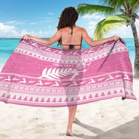 New Zealand Christmas Rugby Personalised Sarong Meri Kirihimete All Black Maori Pink Version - Polynesian Pride