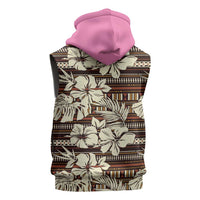 New Zealand Christmas Rugby Personalised Sleeveless Zip Hoodie Meri Kirihimete All Black Maori Pink Version - Polynesian Pride