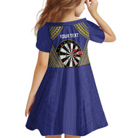 Personalised Niue Darts Family Matching Off Shoulder Short Dress and Hawaiian Shirt Dart Board Hiapo Pattern - Polynesian Pride