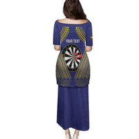 Personalised Niue Darts Family Matching Puletasi and Hawaiian Shirt Dart Board Hiapo Pattern - Polynesian Pride