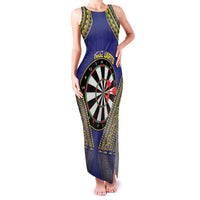 Personalised Niue Darts Family Matching Tank Maxi Dress and Hawaiian Shirt Dart Board Hiapo Pattern - Polynesian Pride