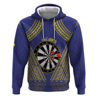 Personalised Niue Darts Hoodie Dart Board Hiapo Pattern - Polynesian Pride