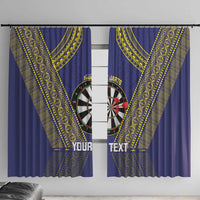 Personalised Niue Darts Window Curtain Dart Board Hiapo Pattern - Polynesian Pride