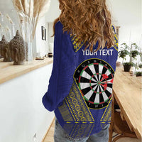 Personalised Niue Darts Women Casual Shirt Dart Board Hiapo Pattern - Polynesian Pride