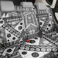 Black Bula Fiji Back Car Seat Cover Unique Masi Tapa Pattern