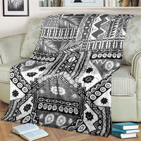 Black Bula Fiji Blanket Unique Masi Tapa Pattern