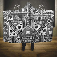 Black Bula Fiji Hooded Blanket Unique Masi Tapa Pattern LT14 - Polynesian Pride