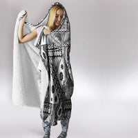 Black Bula Fiji Hooded Blanket Unique Masi Tapa Pattern LT14 - Polynesian Pride