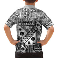 Black Bula Fiji Kid Hawaiian Shirt Unique Masi Tapa Pattern LT14 - Polynesian Pride