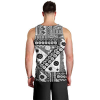 Black Bula Fiji Men Tank Top Unique Masi Tapa Pattern