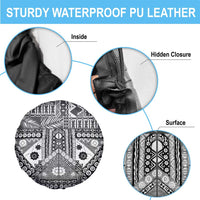 Black Bula Fiji Spare Tire Cover Unique Masi Tapa Pattern LT14 - Polynesian Pride