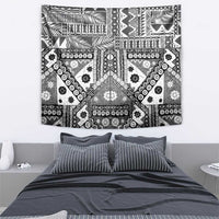 Black Bula Fiji Tapestry Unique Masi Tapa Pattern LT14 - Polynesian Pride
