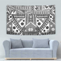 Black Bula Fiji Tapestry Unique Masi Tapa Pattern LT14 - Polynesian Pride