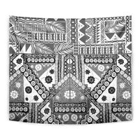 Black Bula Fiji Tapestry Unique Masi Tapa Pattern LT14 - Polynesian Pride