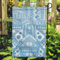 Blue Bula Fiji Garden Flag Unique Masi Tapa Pattern LT14 Garden Flag Blue - Polynesian Pride