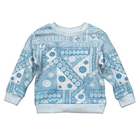 Blue Bula Fiji Kid Ugly Christmas Sweater Unique Masi Tapa Pattern LT14 Kid Blue - Polynesian Pride
