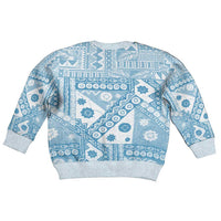 Blue Bula Fiji Kid Ugly Christmas Sweater Unique Masi Tapa Pattern LT14 - Polynesian Pride