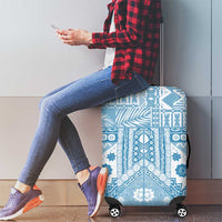 Blue Bula Fiji Luggage Cover Unique Masi Tapa Pattern LT14 - Polynesian Pride