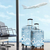 Blue Bula Fiji Luggage Cover Unique Masi Tapa Pattern LT14 - Polynesian Pride
