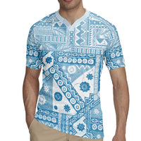 Blue Bula Fiji Rugby Jersey Unique Masi Tapa Pattern LT14 - Polynesian Pride