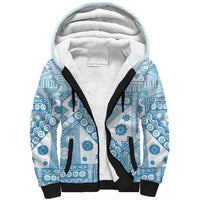Blue Bula Fiji Sherpa Hoodie Unique Masi Tapa Pattern LT14 Unisex Blue - Polynesian Pride