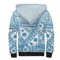 Blue Bula Fiji Sherpa Hoodie Unique Masi Tapa Pattern LT14 - Polynesian Pride