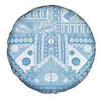 Blue Bula Fiji Spare Tire Cover Unique Masi Tapa Pattern LT14 - Polynesian Pride