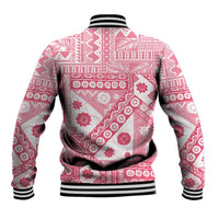 Pink Bula Fiji Baseball Jacket Unique Masi Tapa Pattern LT14 - Polynesian Pride