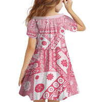 Pink Bula Fiji Family Matching Off Shoulder Maxi Dress and Hawaiian Shirt Unique Masi Tapa Pattern LT14 - Polynesian Pride