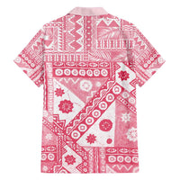 Pink Bula Fiji Family Matching Off Shoulder Maxi Dress and Hawaiian Shirt Unique Masi Tapa Pattern LT14 - Polynesian Pride