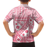 Pink Bula Fiji Kid Hawaiian Shirt Unique Masi Tapa Pattern LT14 - Polynesian Pride